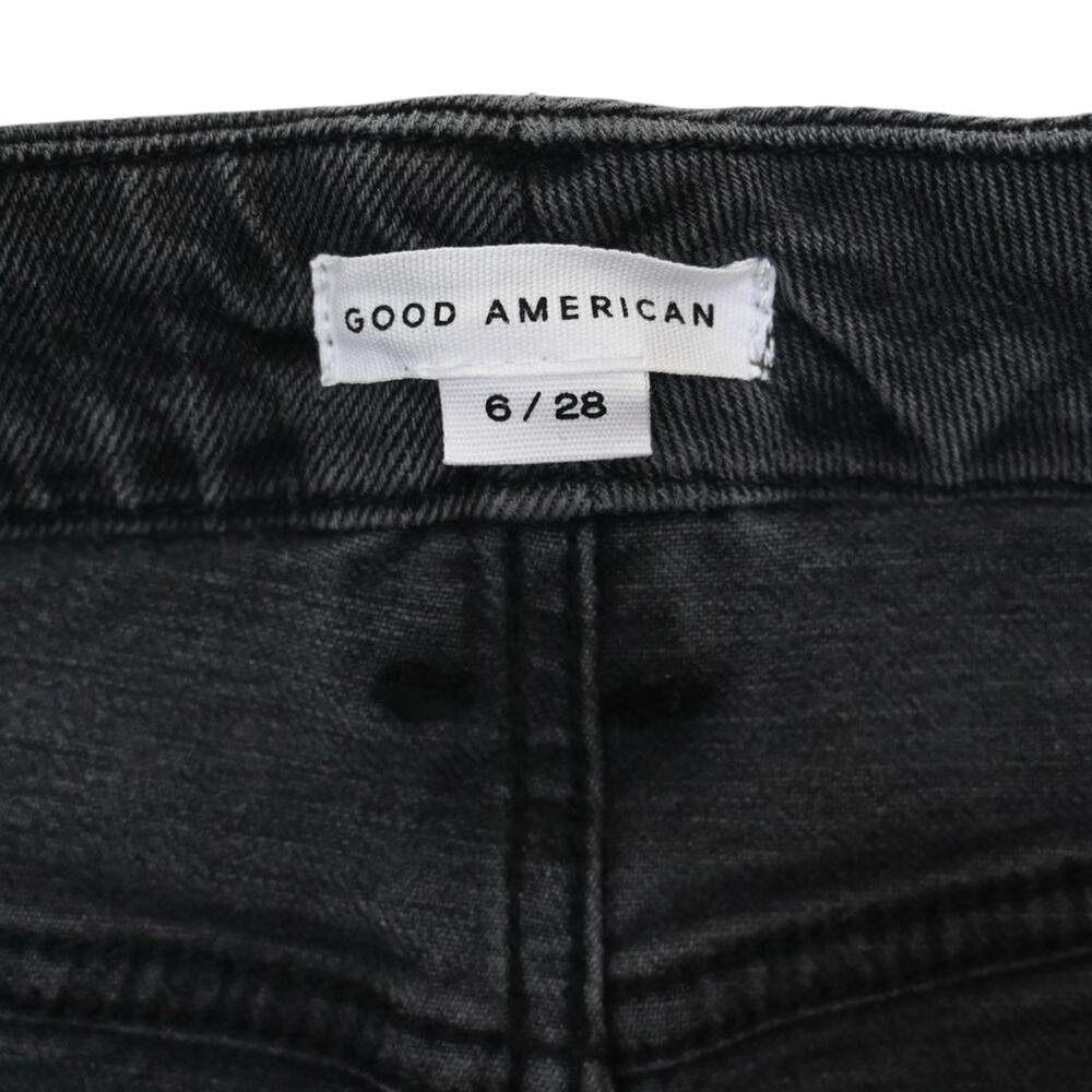 Good American Womens 6/28 Good Classic Raw Hem Slim Jeans in Faded Black NEW - Picture 10 of 13